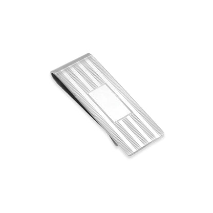 Sterling Silver Narrow Money Clip with Engine Turned Design