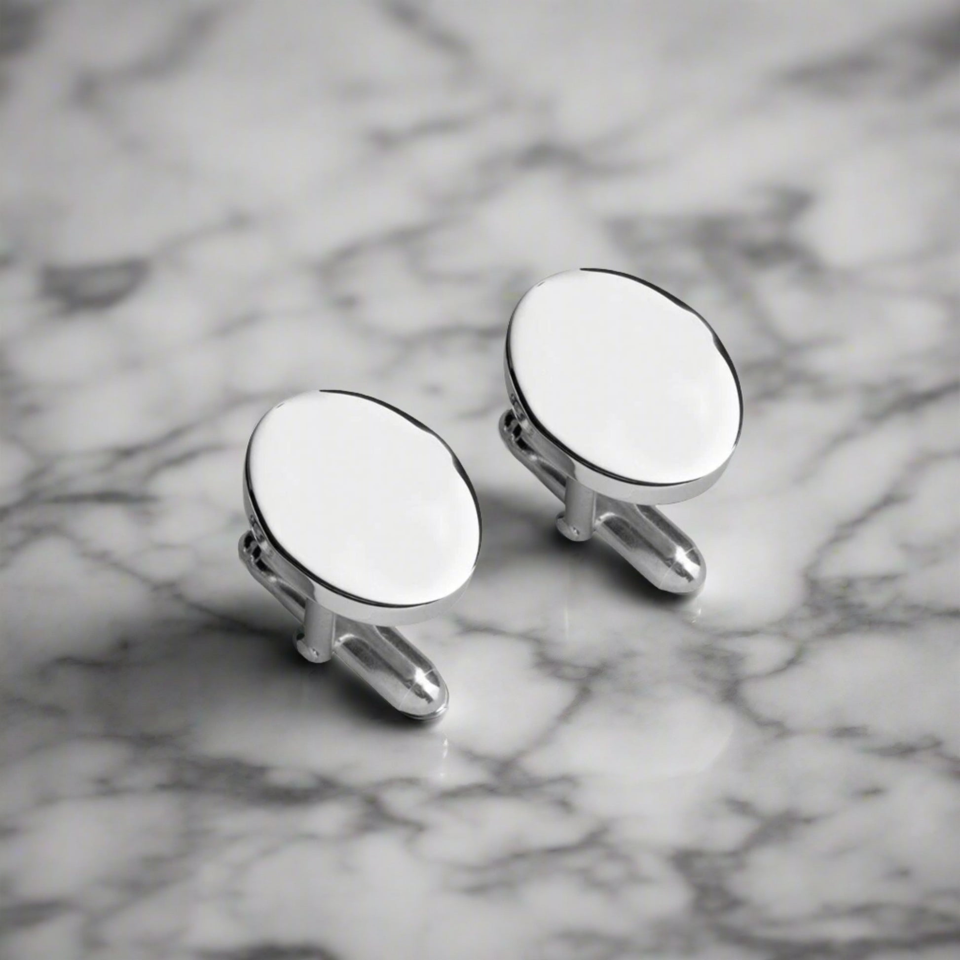 Carrs Silver Sterling Silver Oval Cufflinks