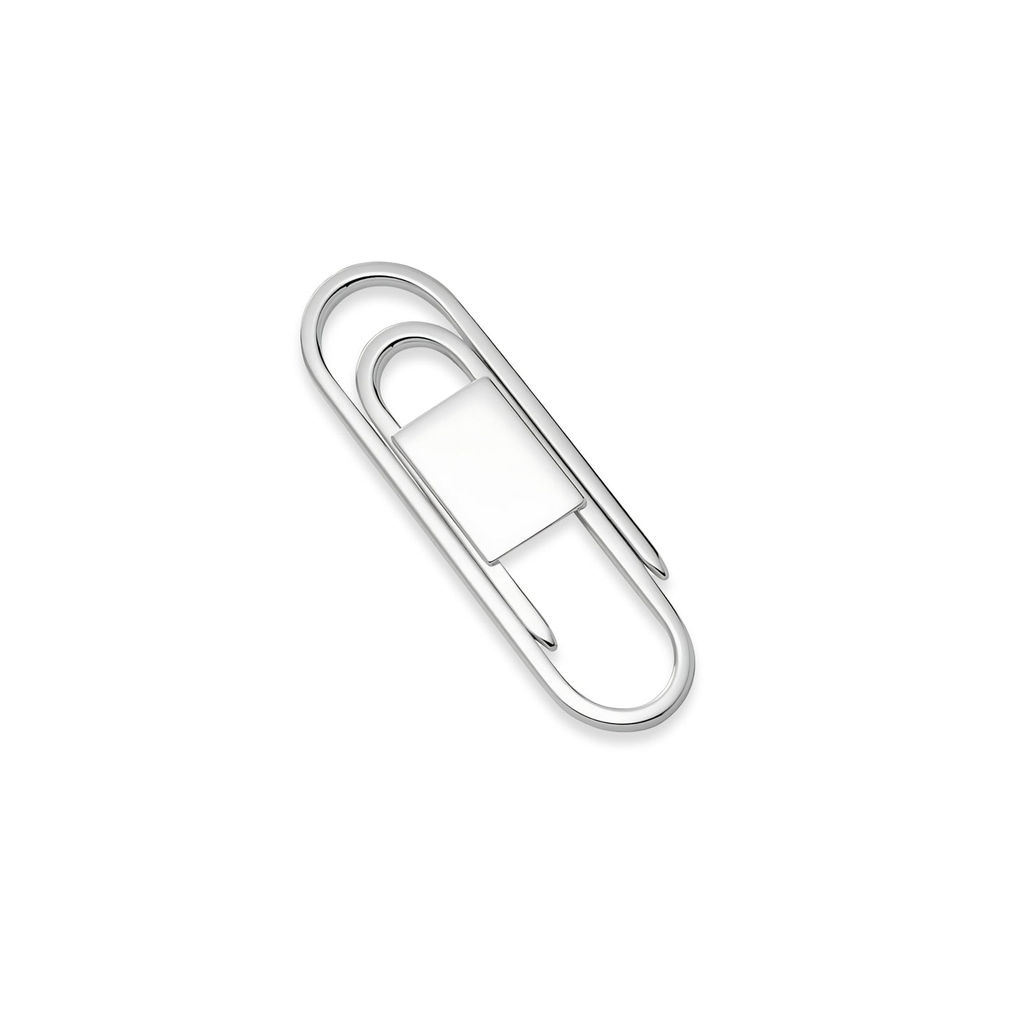 Sterling Silver Paper Clip Money Clip with Signet