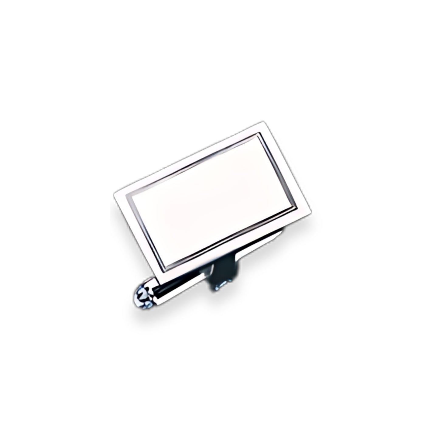 Sterling Silver Rectangular Cufflinks with Engine Turned Frame