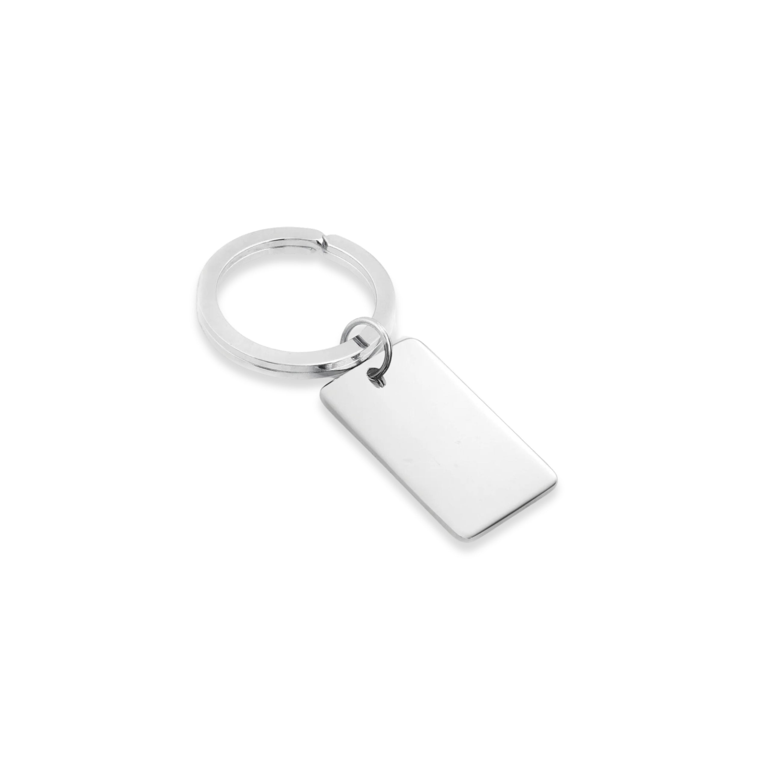 Engravable Sterling Silver Rectangular Key Ring | The Lanam Shop