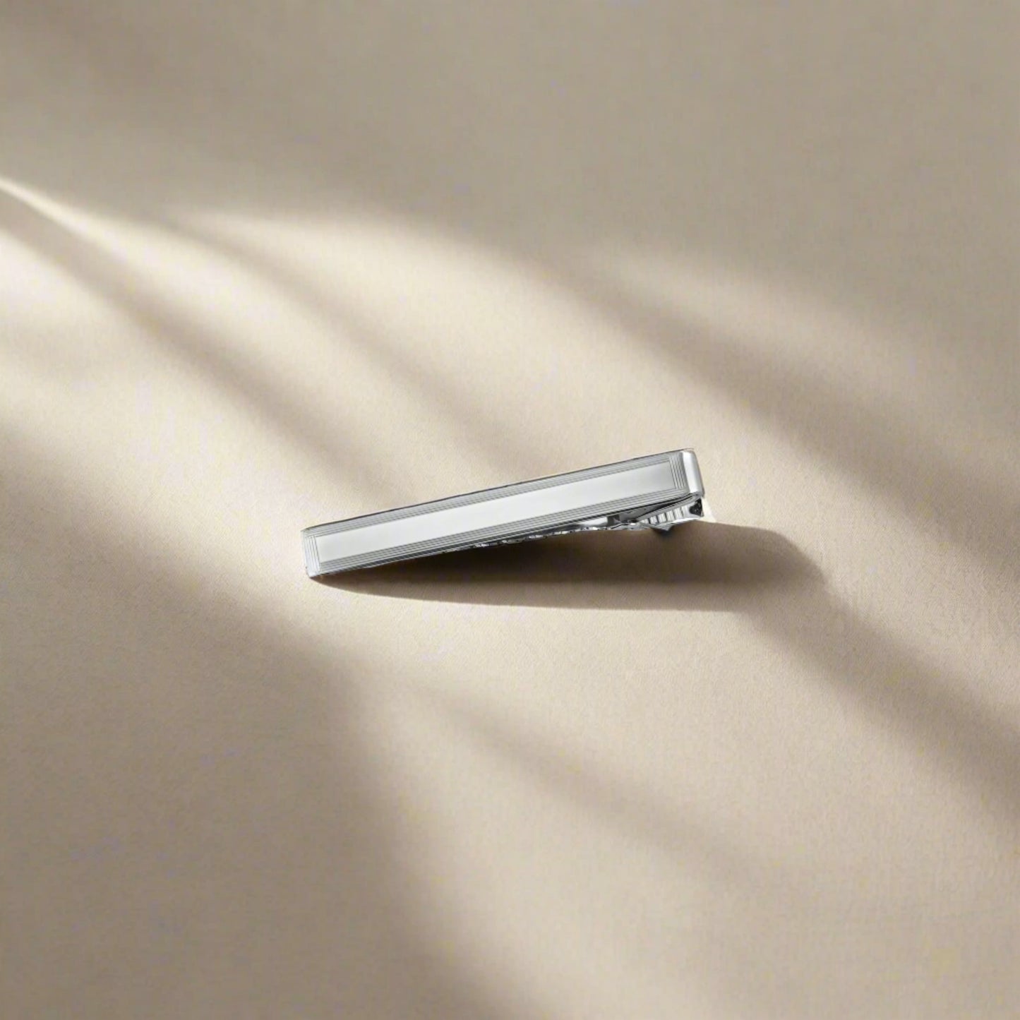 Sterling Silver Tie Bar with Four Line Frame