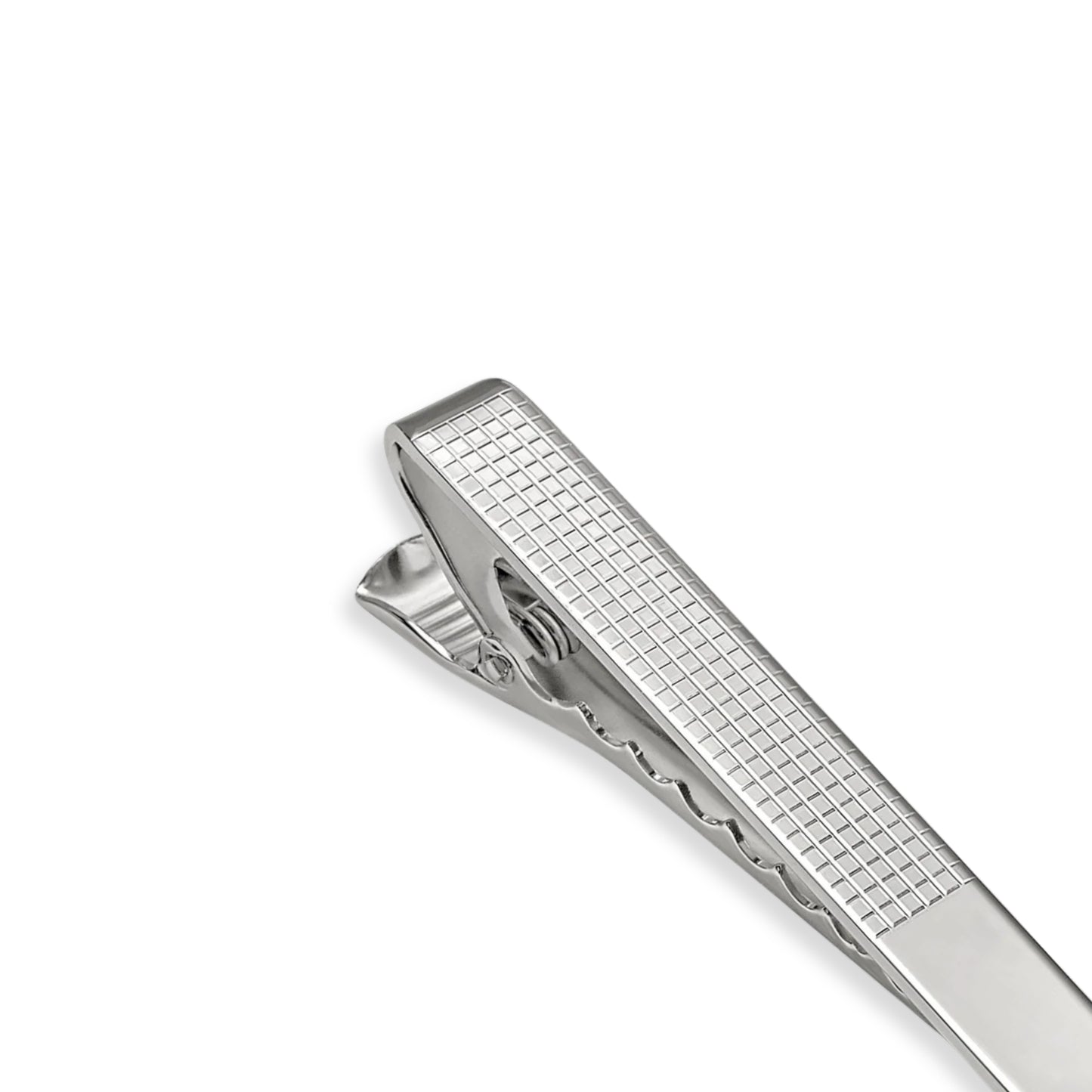 Sterling Silver Tie Bar with Grid Design