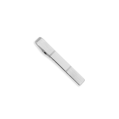 Sterling Silver Tie Bar with Linear Engine Turned Design
