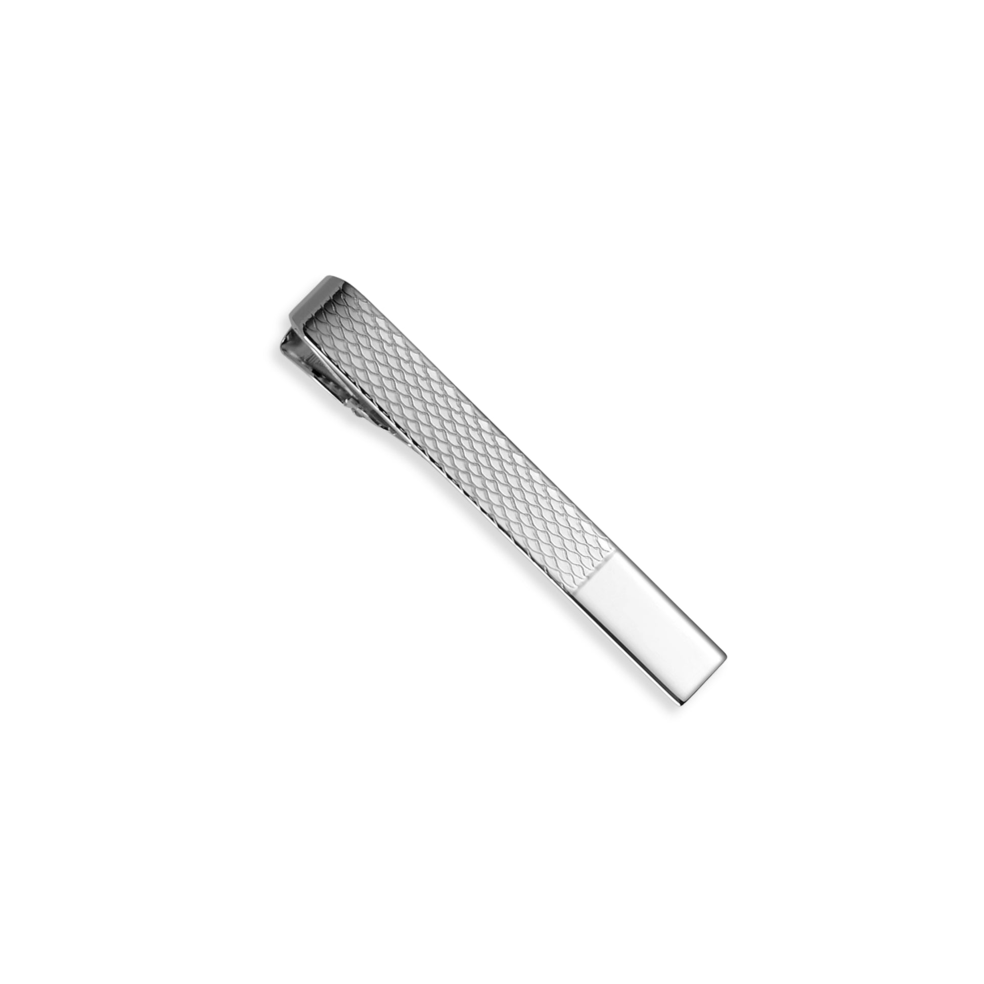 Sterling Silver Tie Bar with Scalloped Edge and End Signet
