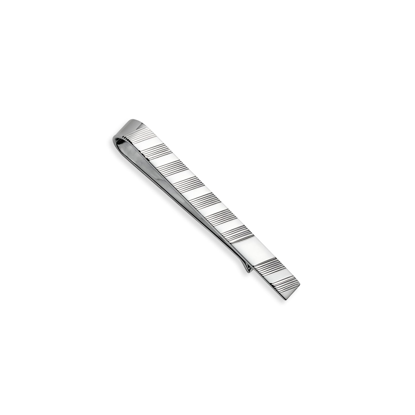 Sterling Silver Tie Slide with Diagonal Design