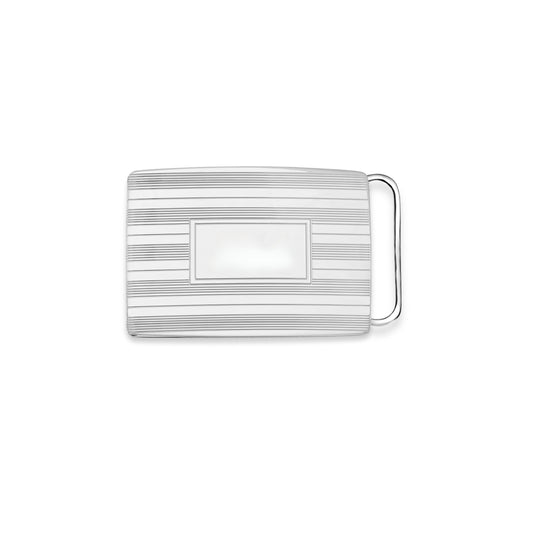 Sterling Silver Engine Turned Belt Buckle | The Lanam Shop