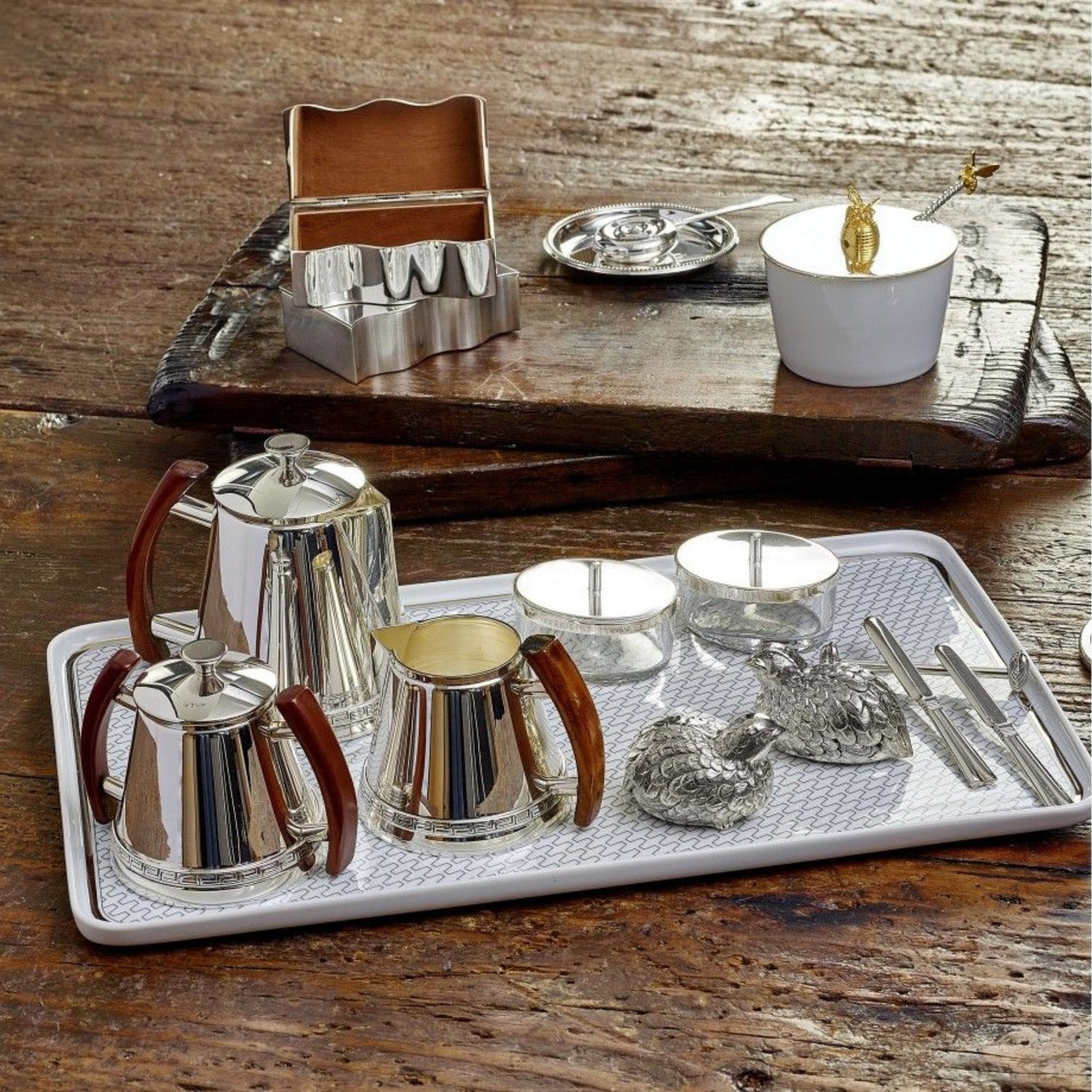 Topázio Wave Sterling Silver Box