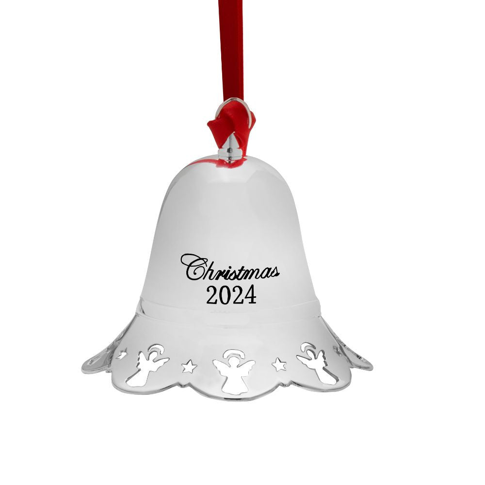 Towle 2024 Silverplate Musical Bell Ornament - 44th Edition, Plays "Hark! The Herald Angels Sing"