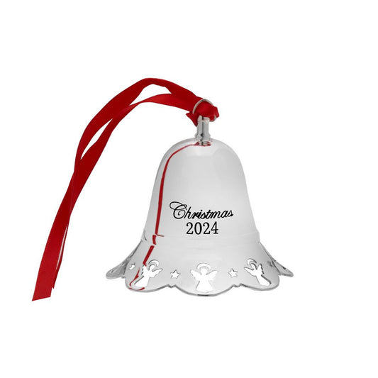 Towle 2024 Silverplate Musical Bell Ornament - 44th Edition, Plays "Hark! The Herald Angels Sing"