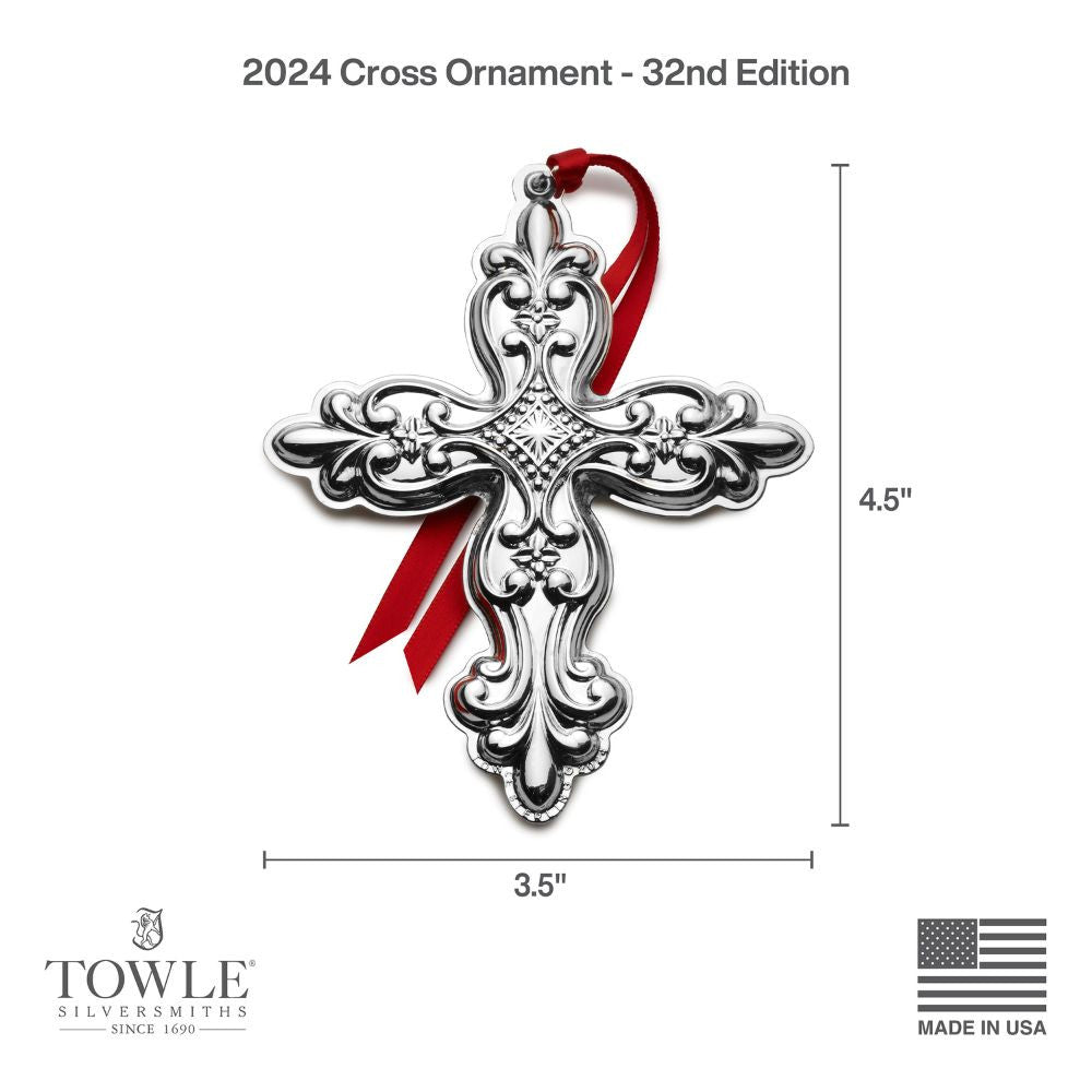 Towle 2024 Sterling Silver Cross Ornament - 31st Edition