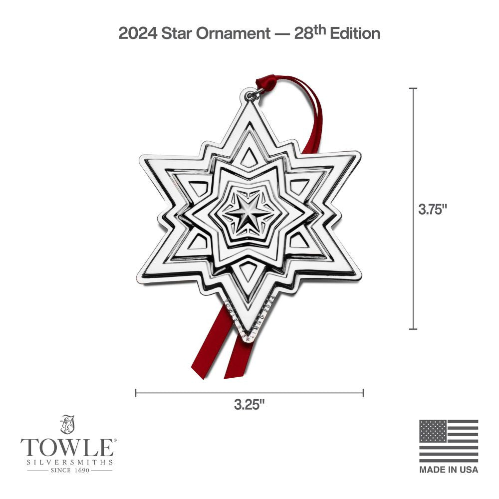 Towle 2024 Sterling Silver Star Ornament - 28th Edition