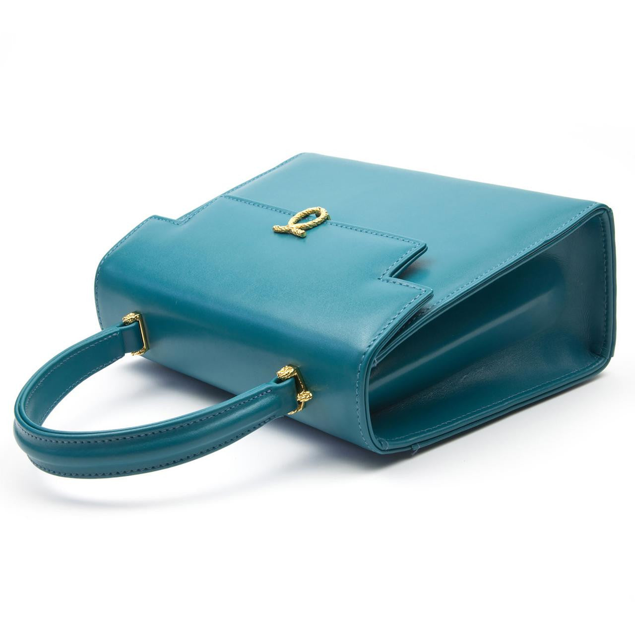 Traviata Handbag, Turquoise/Black