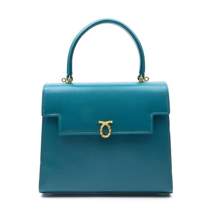 Traviata Handbag, Turquoise/Black