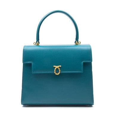 Traviata Handbag in Turquoise with Black Interior