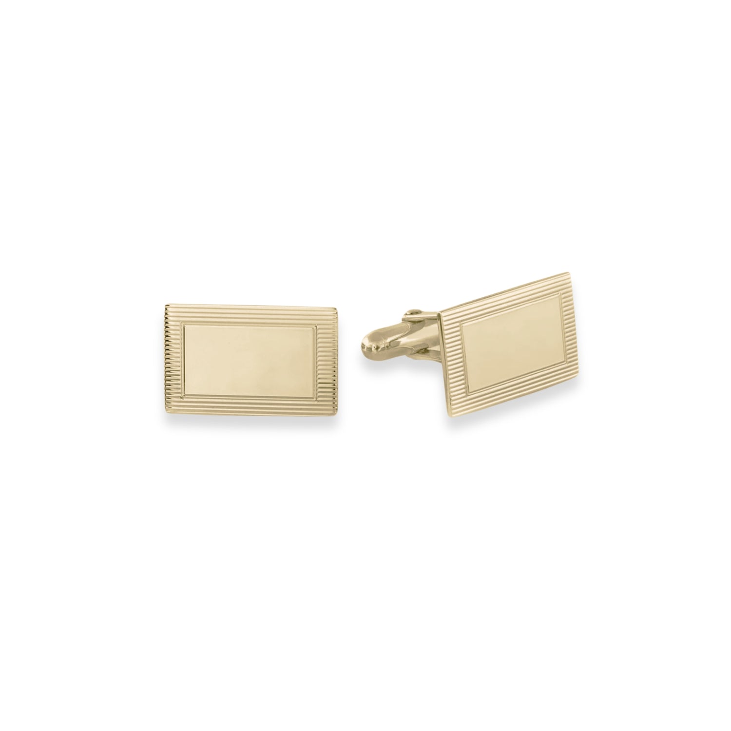 Vermeil Rectangular Cufflinks with Engine Turned Design