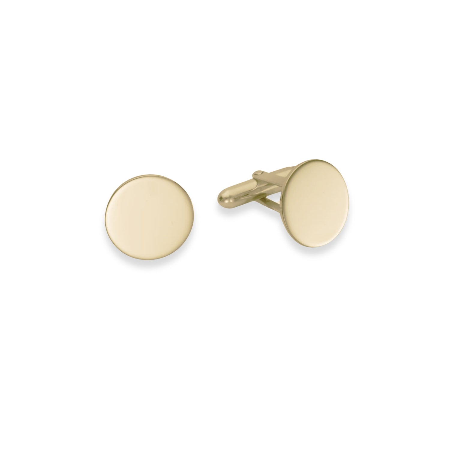 Vermeil Round Cufflinks with Plain Front