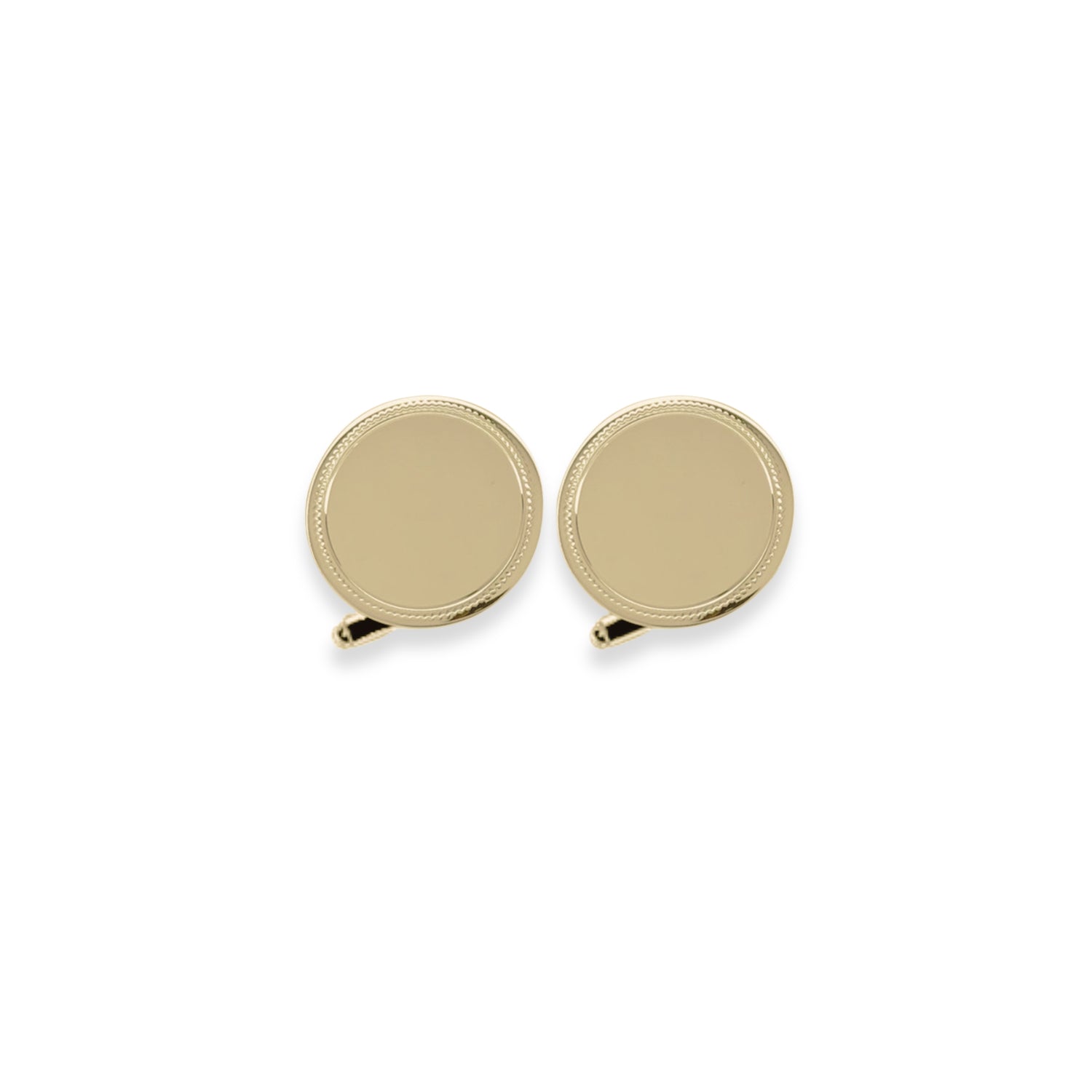 Vermeil Round Cufflinks with Wriggled Engine Turned Design