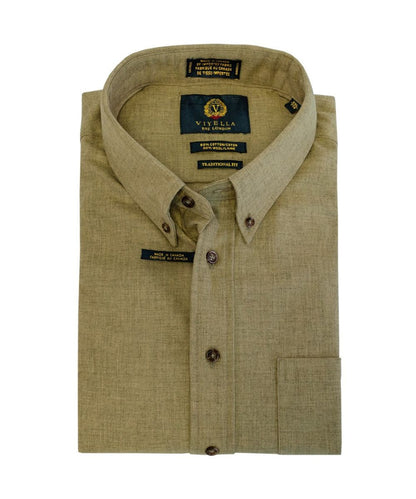 Men's Solid Shiitake Viyella Shirt