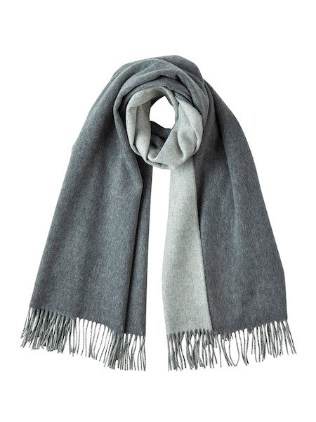 Johnstons of Elgin Cashmere Reversible Contrasting Stole in Grey