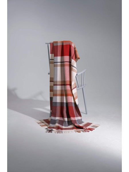 Johnstons of Elgin Extra Fine Merino Wool Lofty Twill Check Throw Blanket