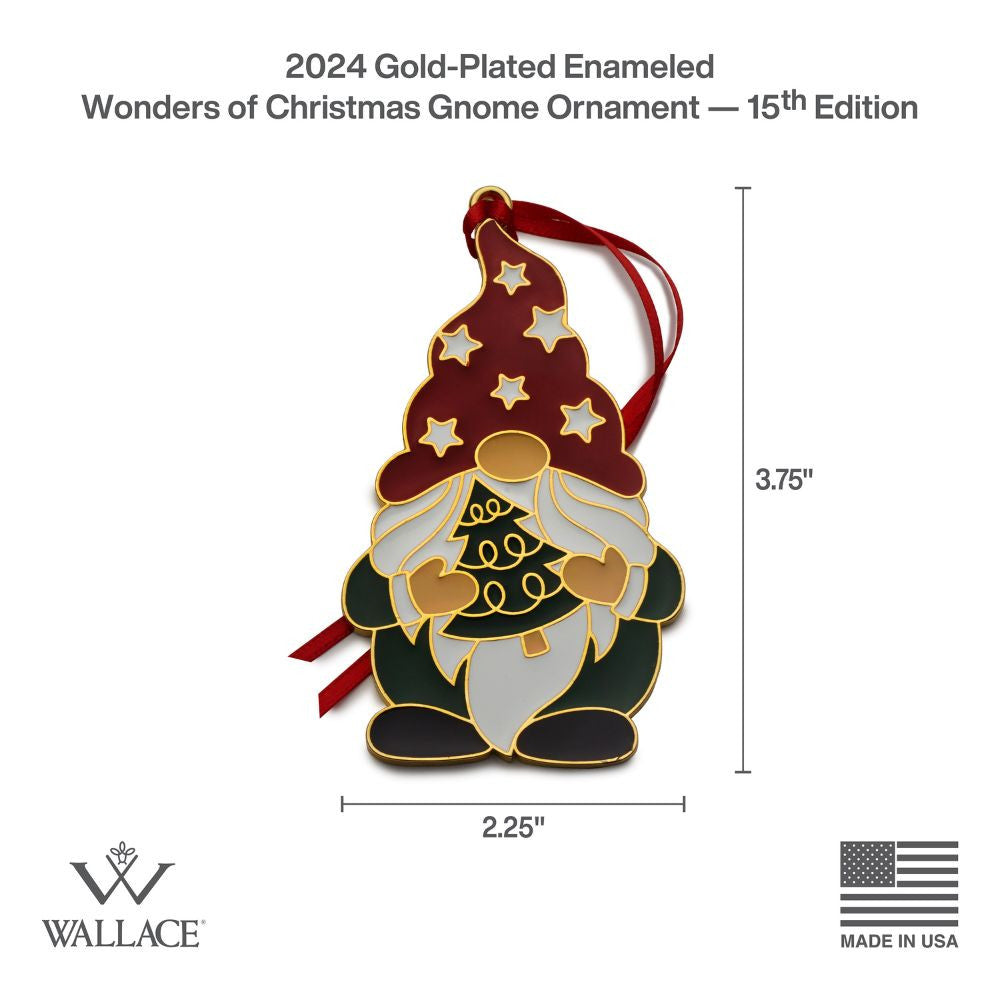 Wallace 2024 Gold-Plate & Enameled Wonders of Christmas - 15th Edition (Gnome)