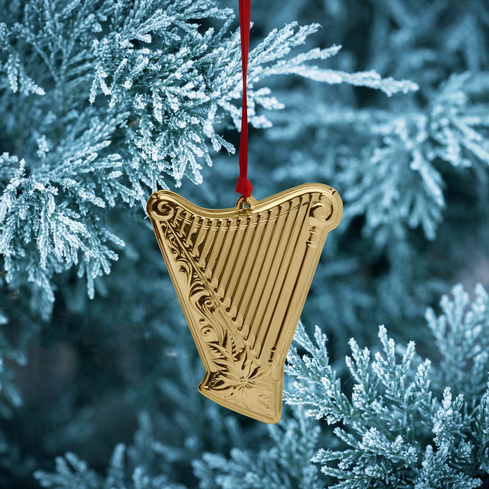 Wallace 2024 Gold-Plate Musical Instrument Ornament - Harp - 3rd Edition