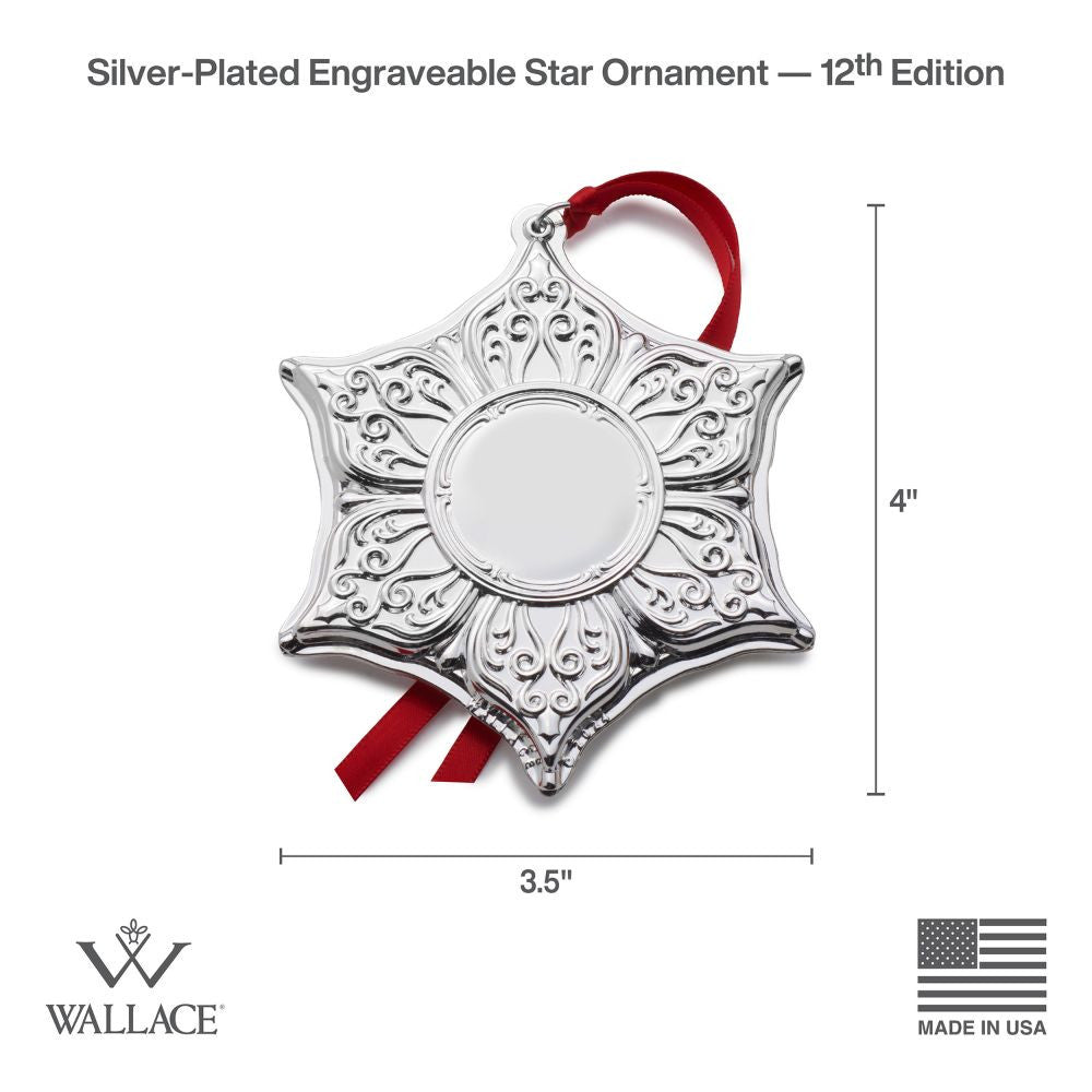 Wallace 2024 Silverplate Engravable Ornament - 12th Edition (Star)