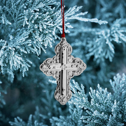 Wallace 2024 Sterling Silver Grande Baroque Cross Ornament - 29th Edition