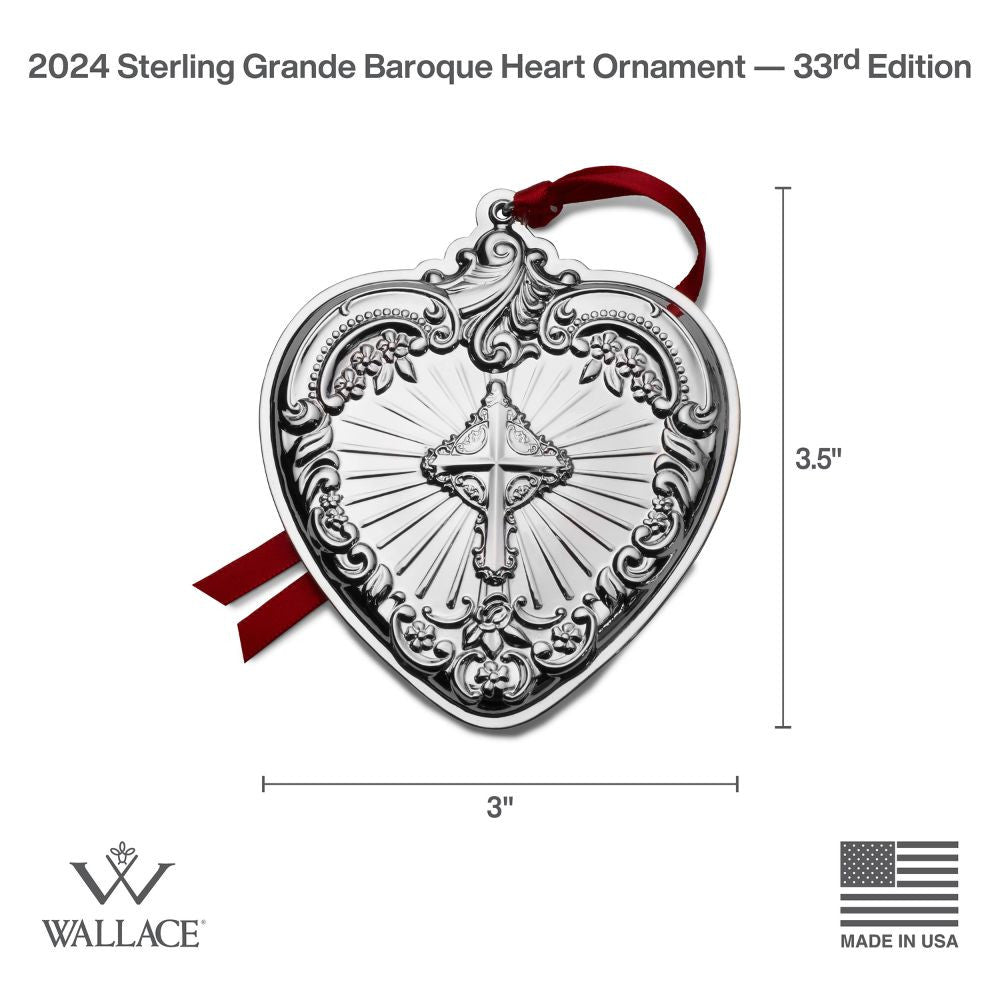 Wallace 2024 Sterling Silver Grande Baroque Heart - 33rd Edition