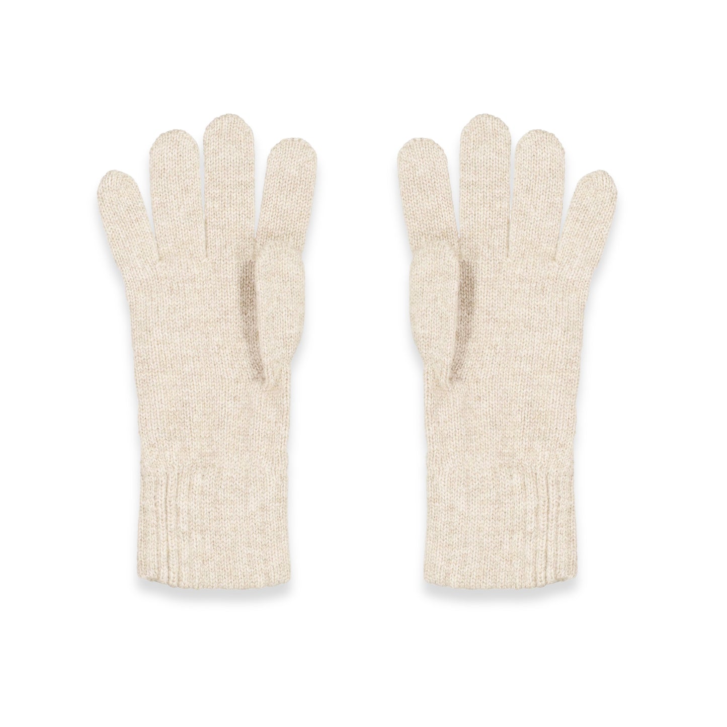 Women's Cable Knit Cashmere Gloves in White Undyed