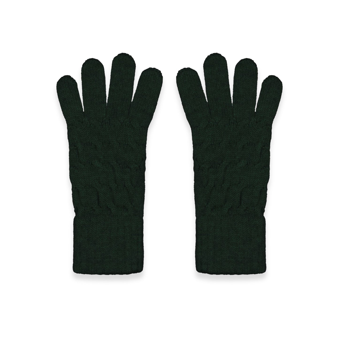 Women's Cable Knit Cashmere Gloves in Bottle