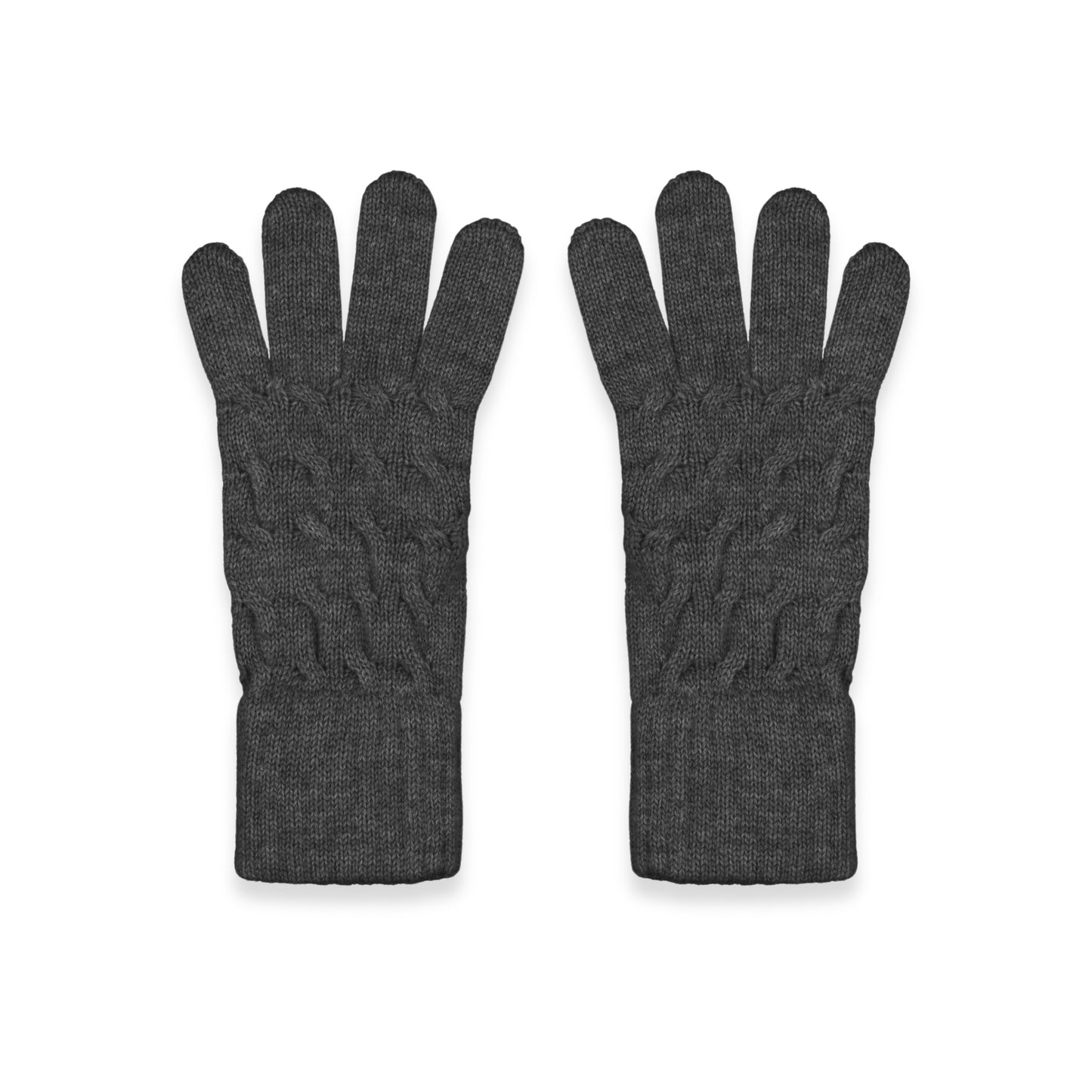 Women's Cable Knit Cashmere Gloves in Derby Grey