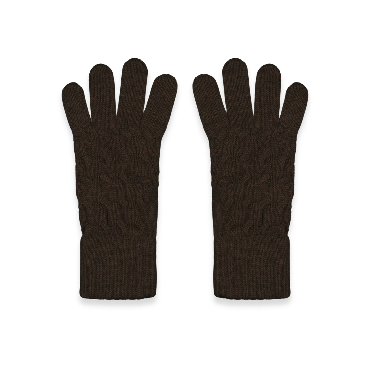 Women's Cable Knit Cashmere Gloves in Ebony