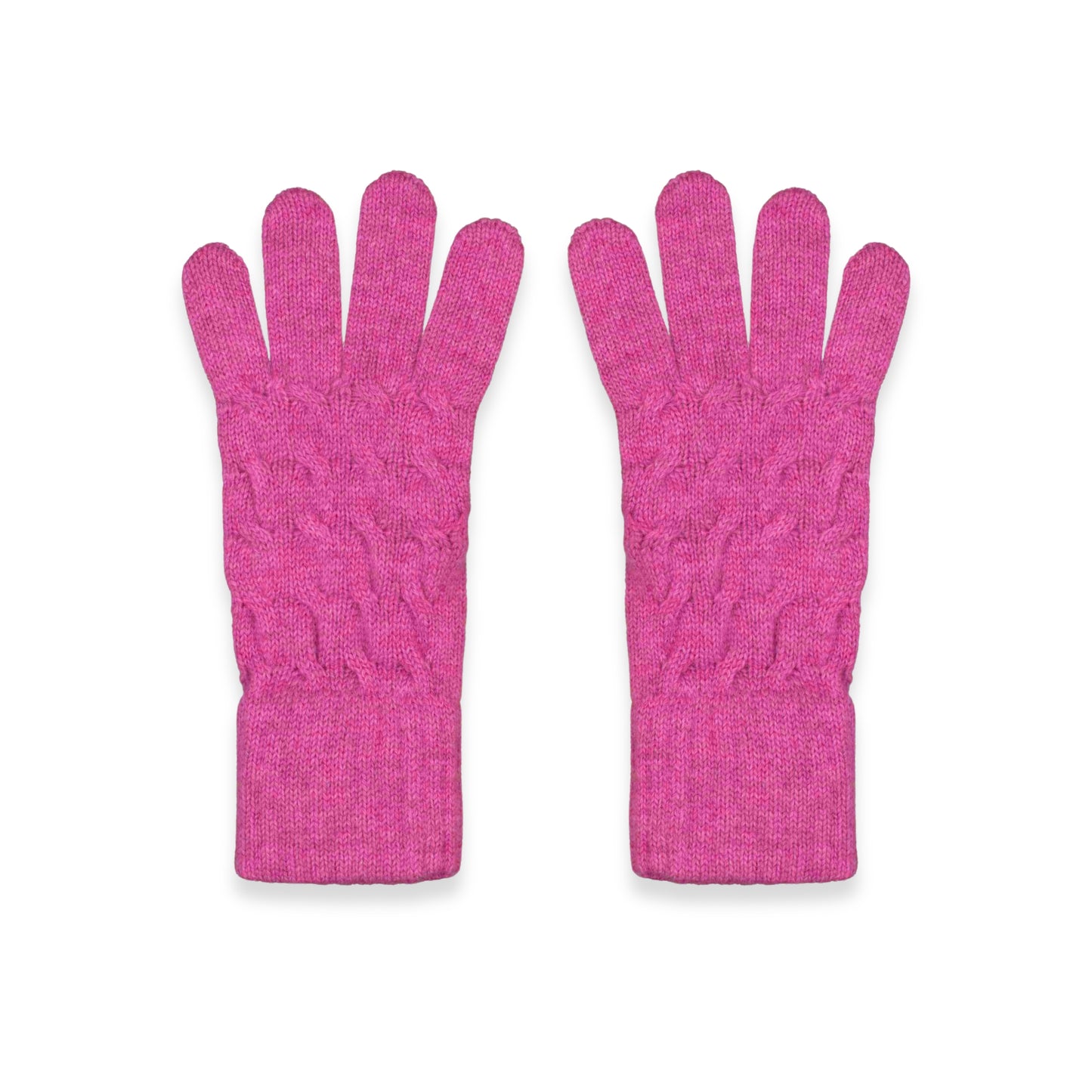 Women's Cable Knit Cashmere Gloves in Infra Pink