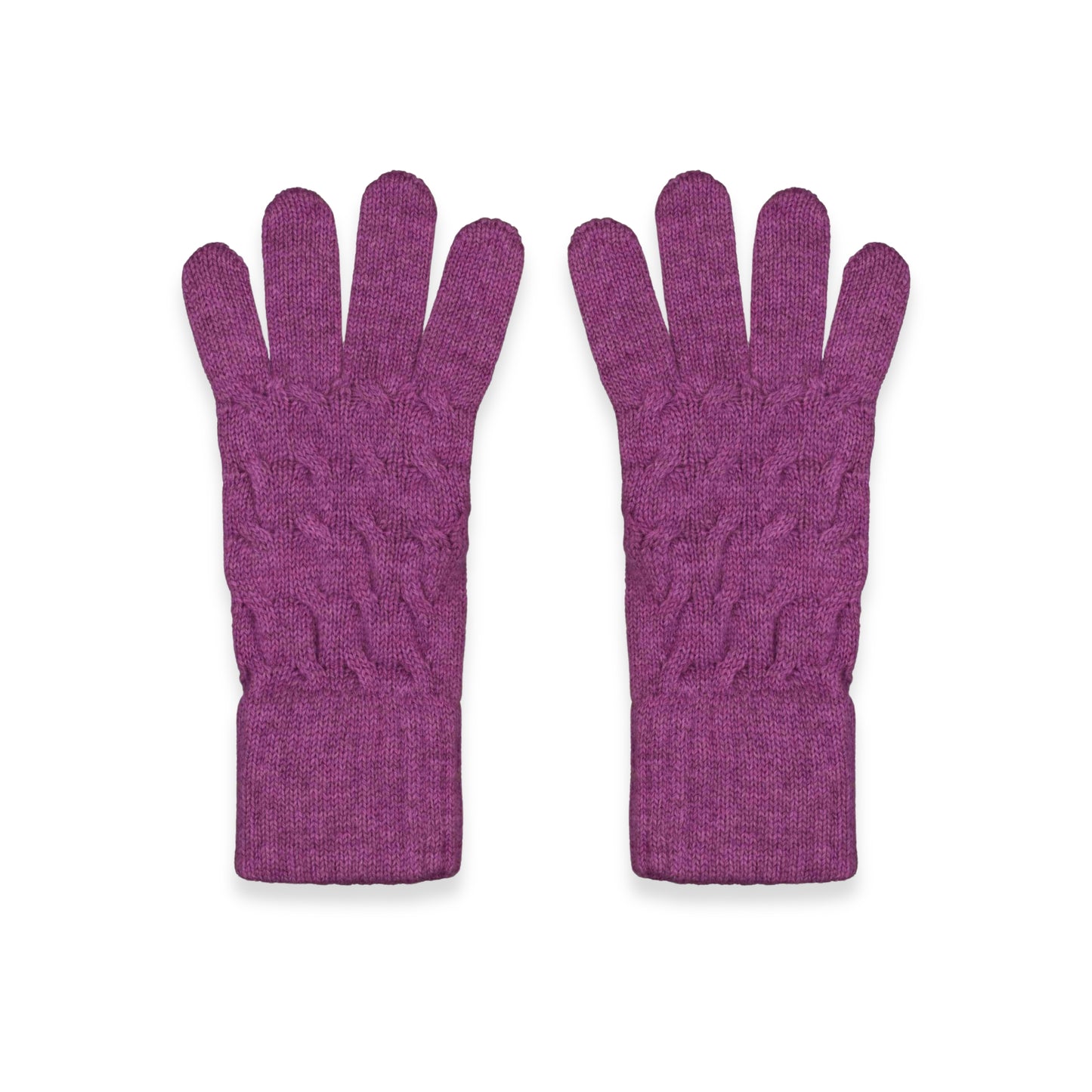 Women's Cable Knit Cashmere Gloves in Loganberry