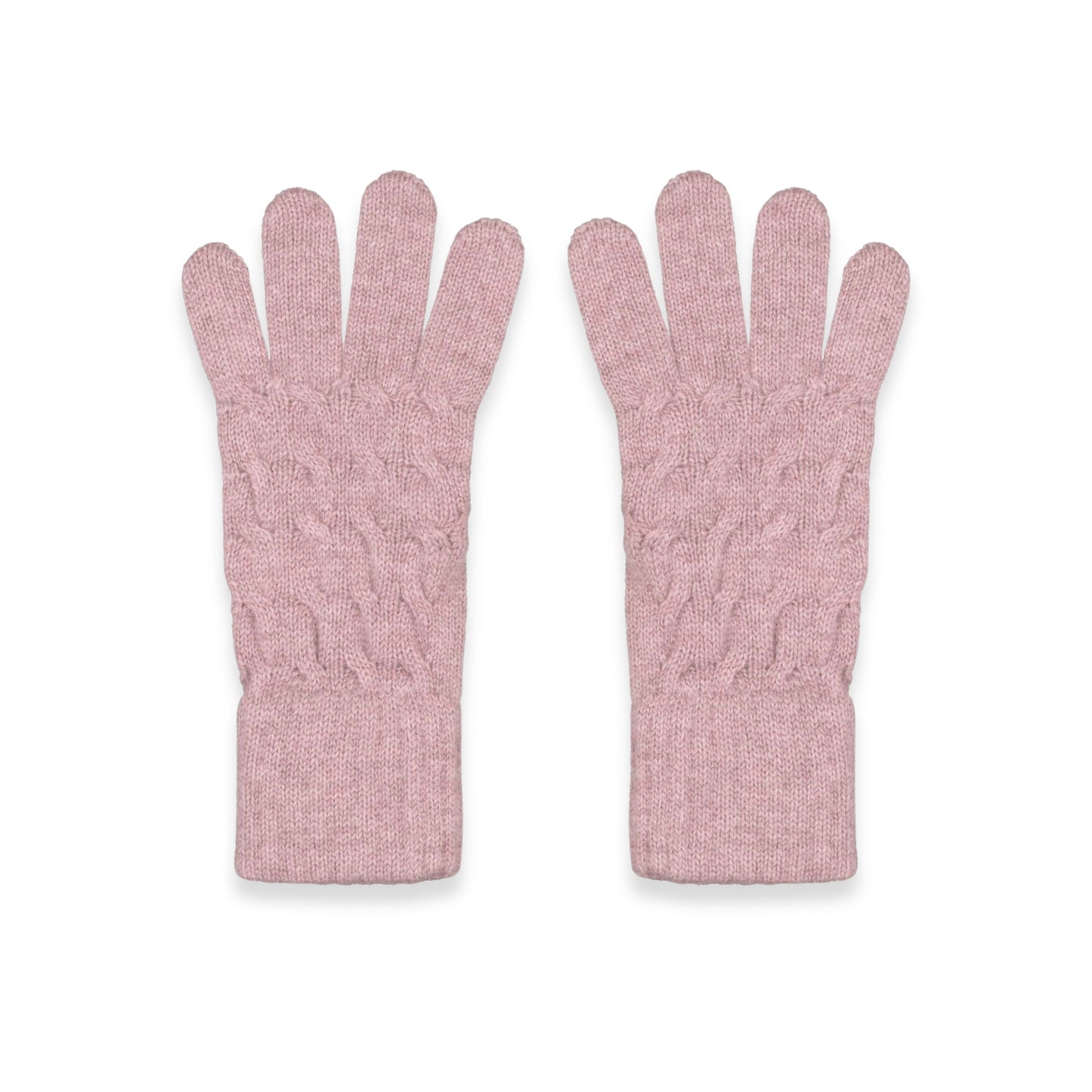 Women's Cable Knit Cashmere Gloves in Marshmallow