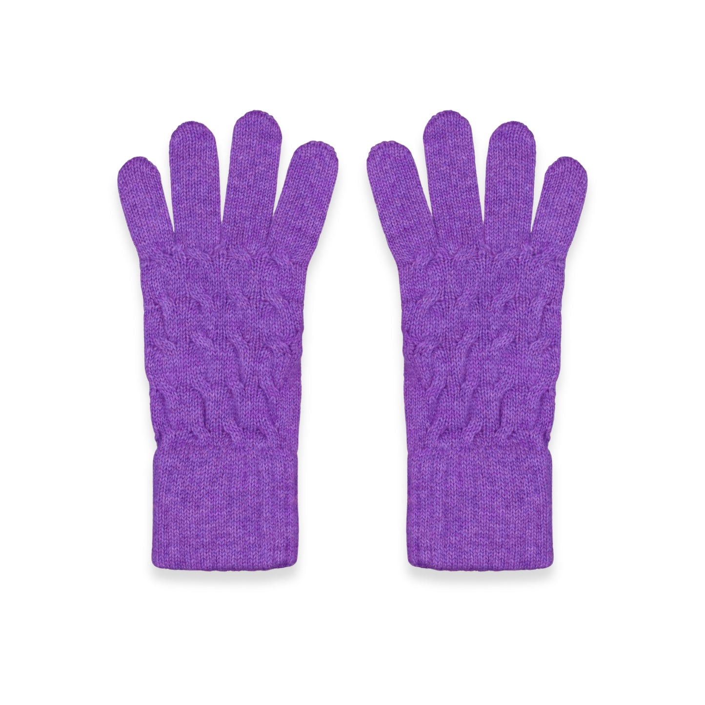 Women's Cable Knit Cashmere Gloves in Sari