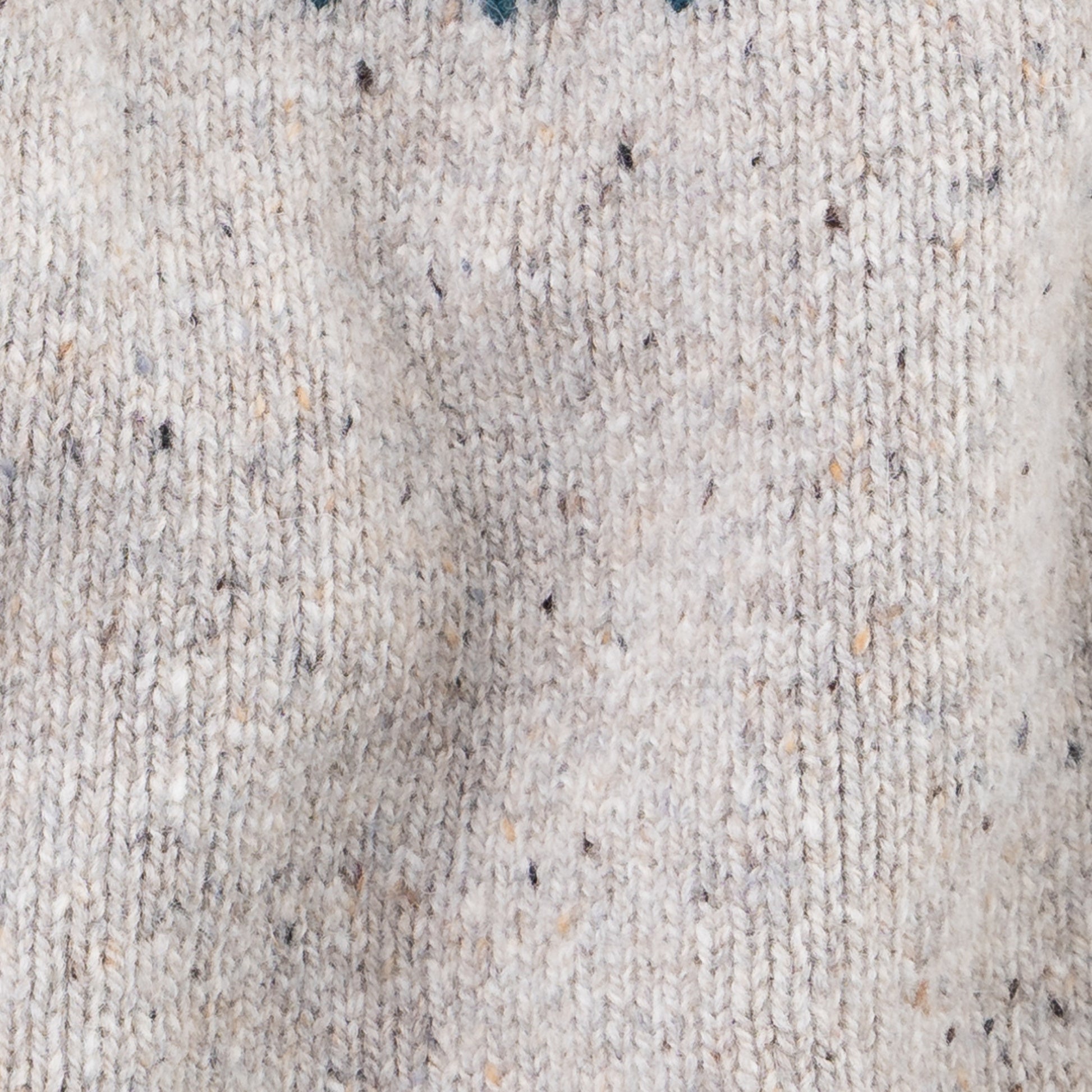 Women's Cable Knit Donegal Lambswool Crew Neck Sweater | Silver Beige Donegal