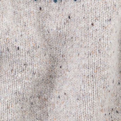 Women's Cable Knit Donegal Lambswool Crew Neck Sweater | Silver Beige Donegal