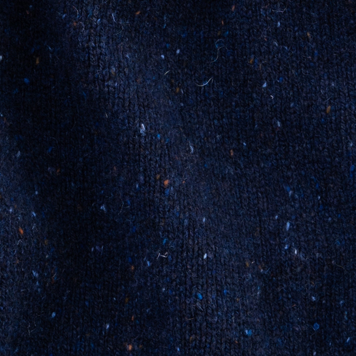 Women's Fair Isle Donegal Lambswool Crew Neck Sweater | Navy Blue Donegal