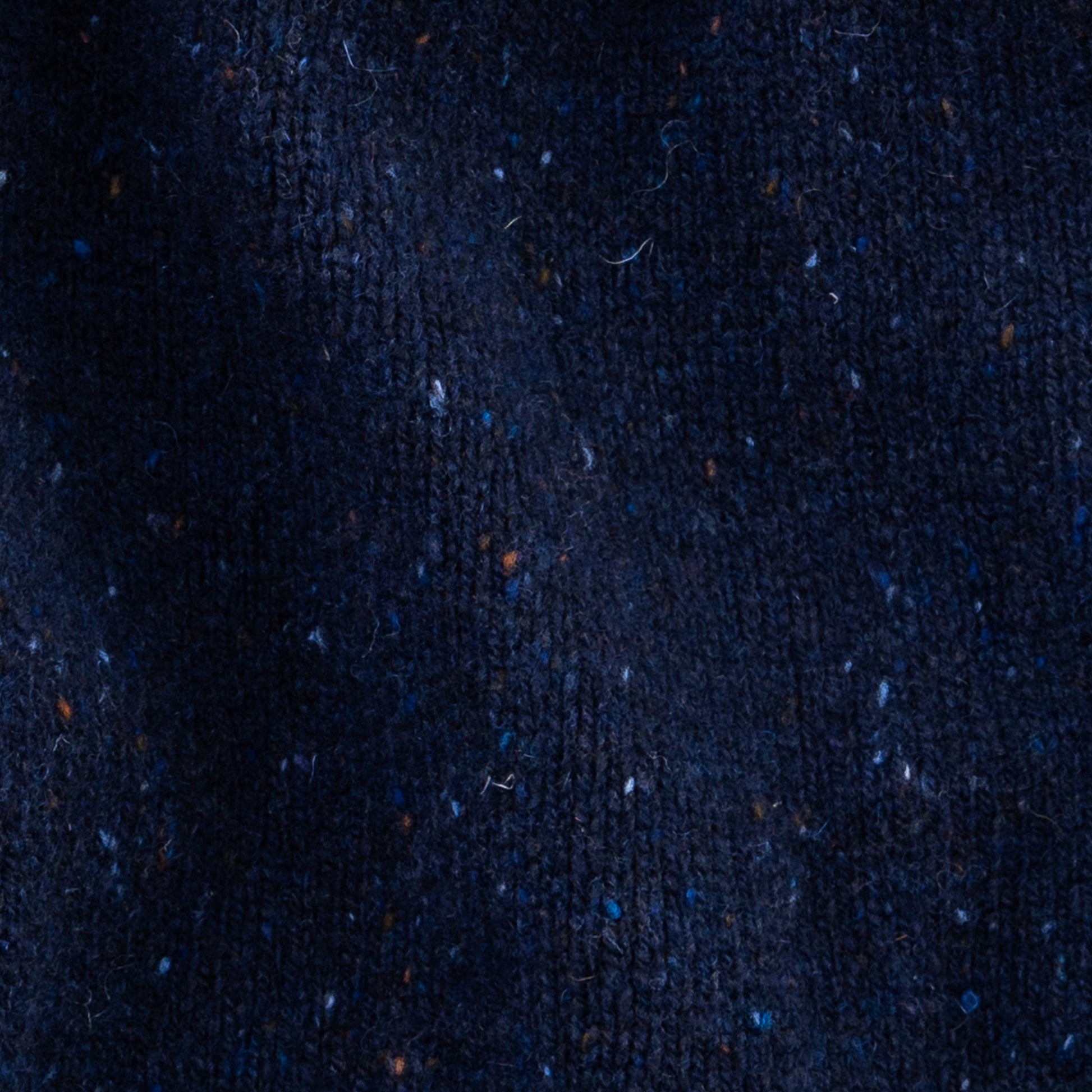 Women's Fair Isle Donegal Lambswool Crew Neck Sweater | Navy Blue Donegal