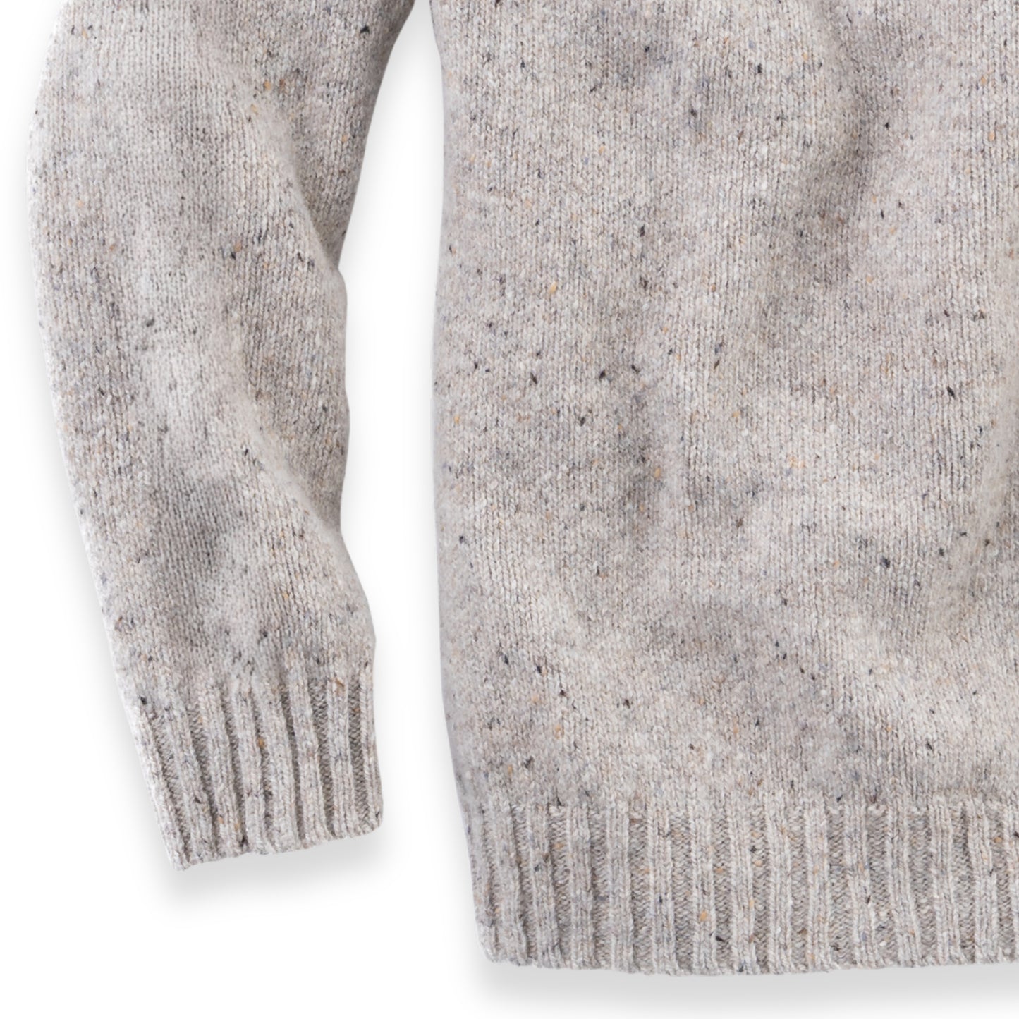 Women's Fair Isle Donegal Lambswool Crew Neck Sweater | Silver Beige Donegal