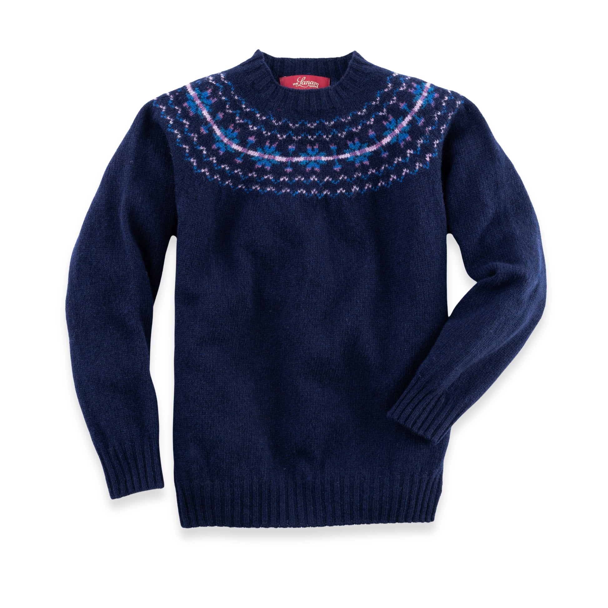Women's North Star Shetland Wool Crew Neck Sweater | Navy Blue