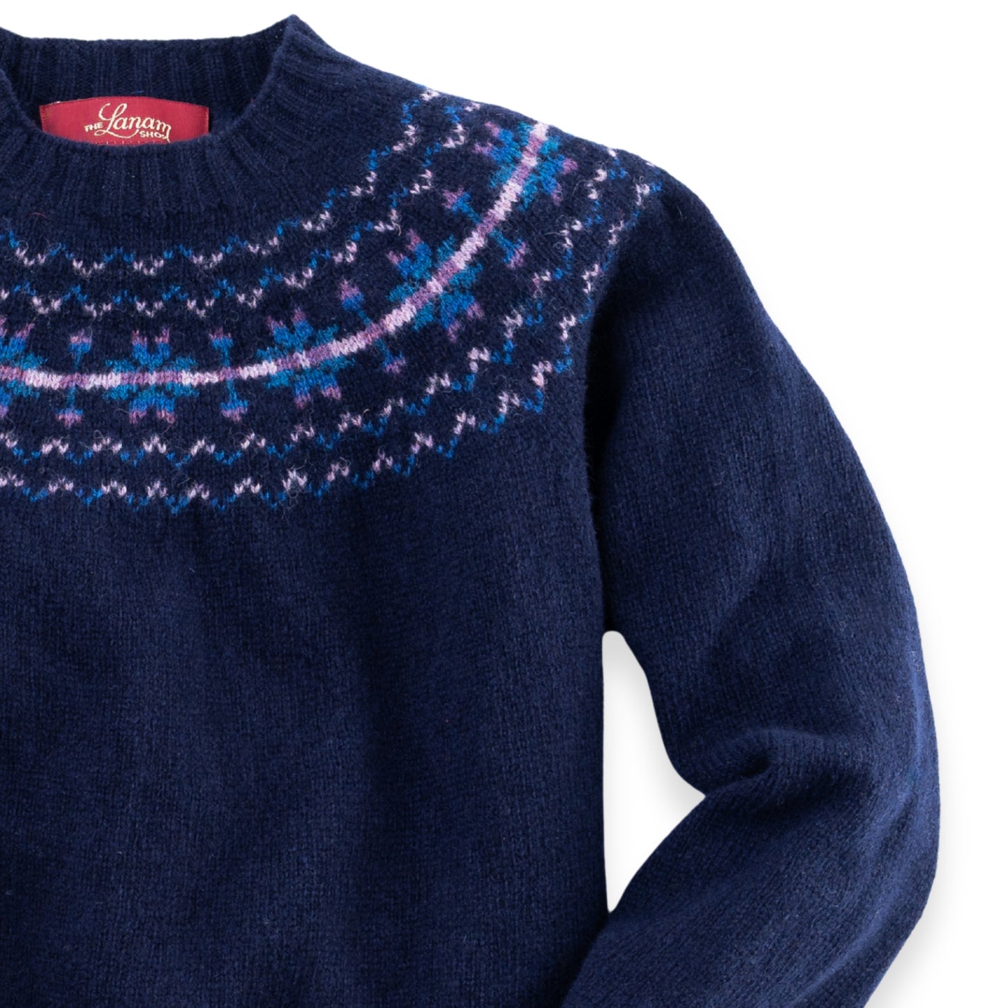 Women's North Star Shetland Wool Crew Neck Sweater | Navy Blue