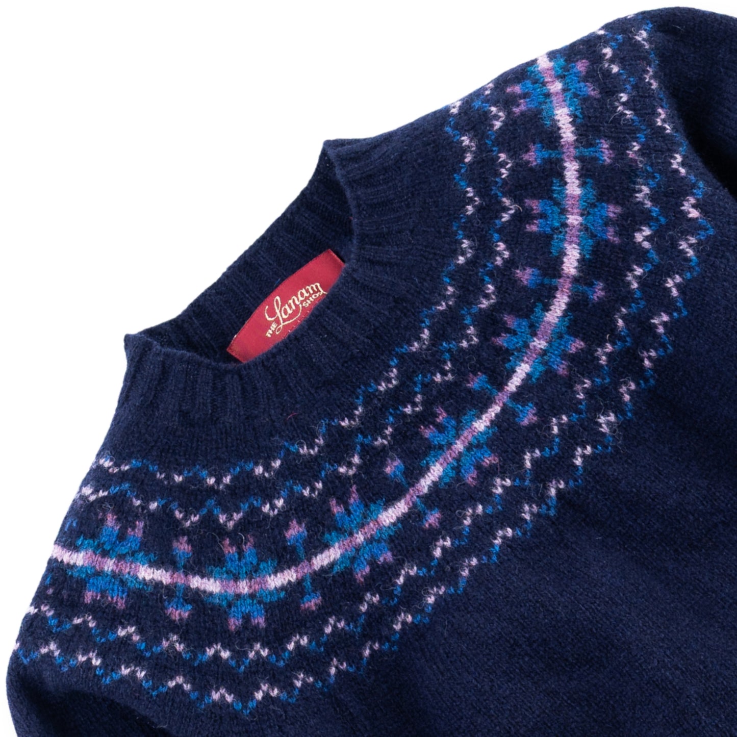 Women's North Star Shetland Wool Crew Neck Sweater | Navy Blue