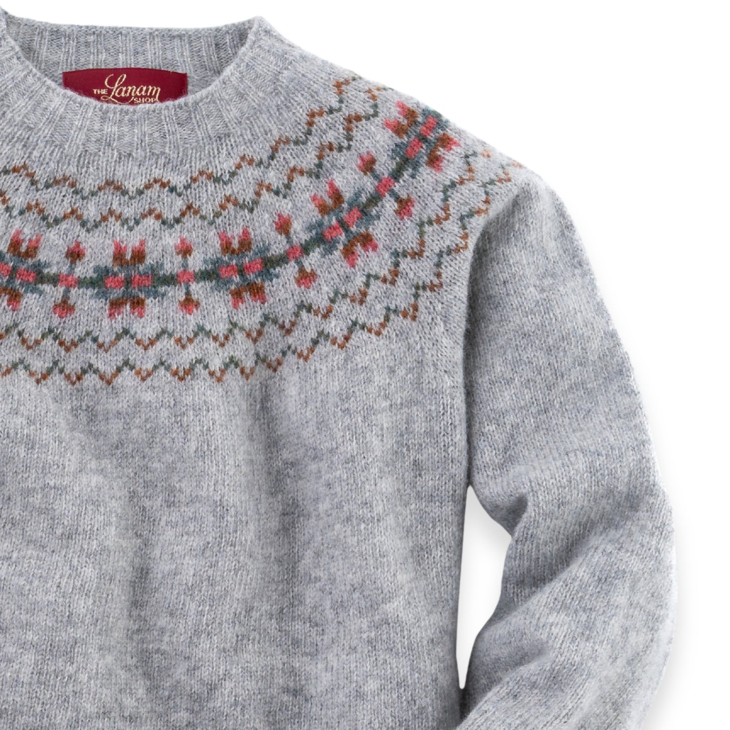 Women's North Star Shetland Wool Crew Neck Sweater | Silver