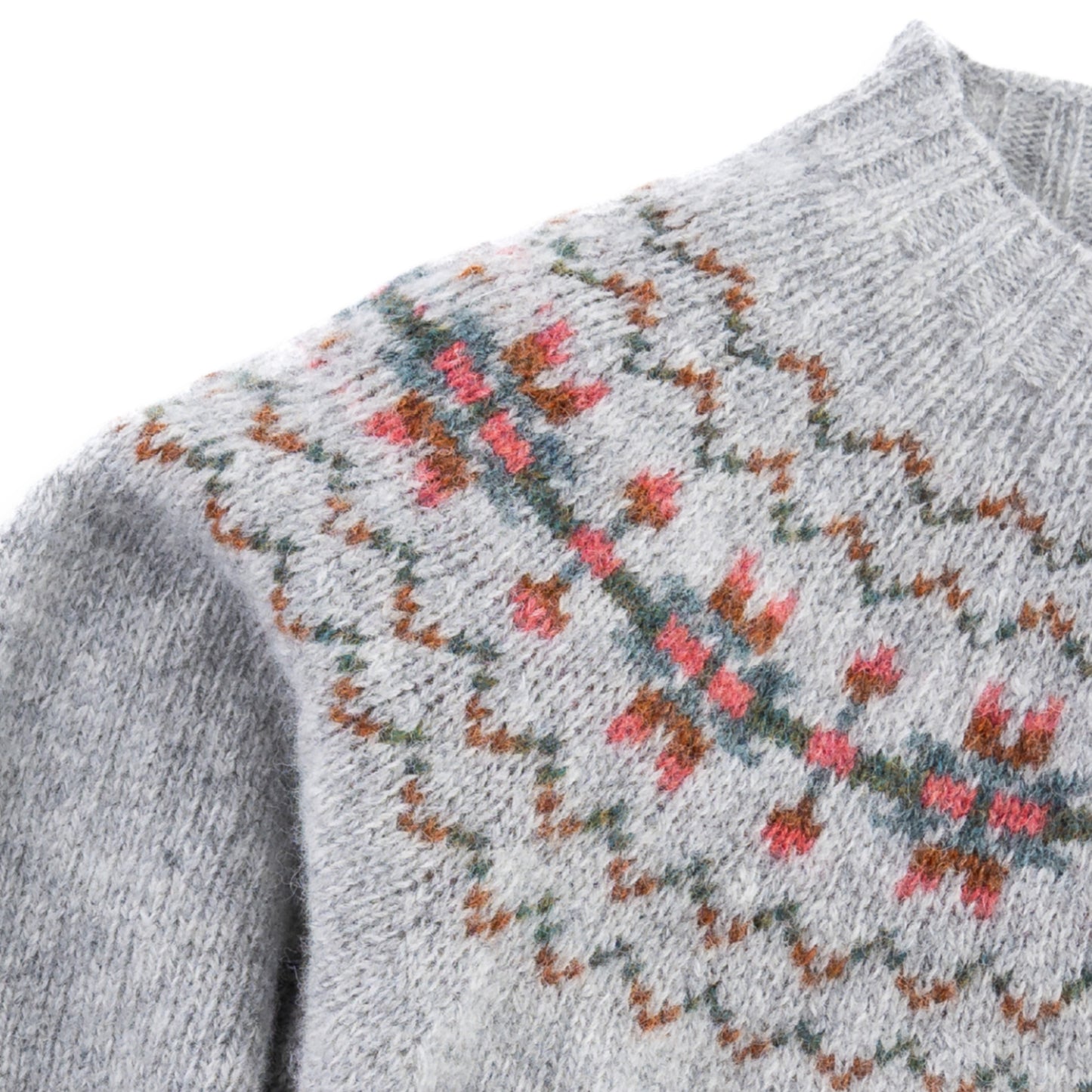 Women's North Star Shetland Wool Crew Neck Sweater | Silver