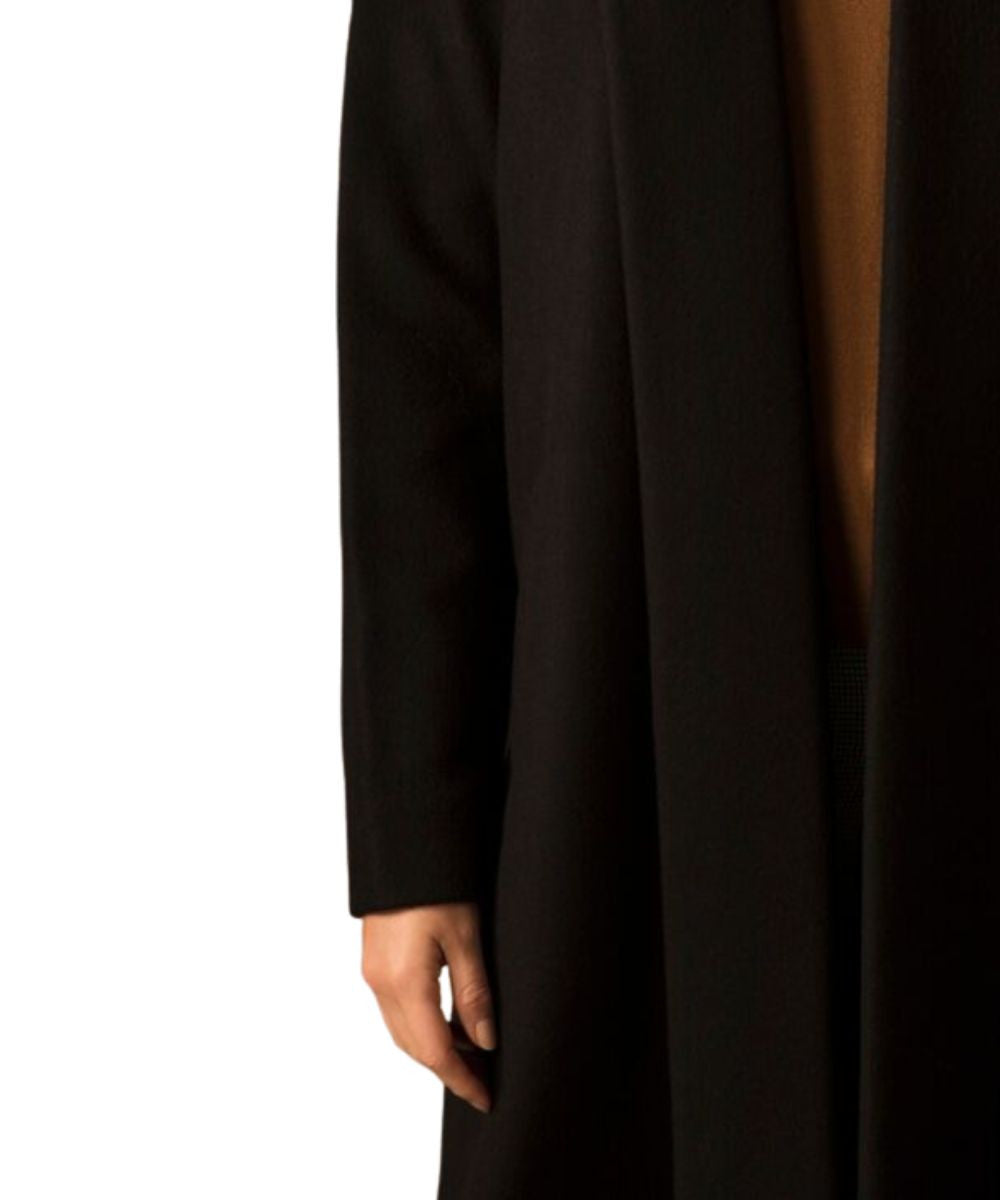 Women's Pure Vicuña Full-Length Swing Coat in Black