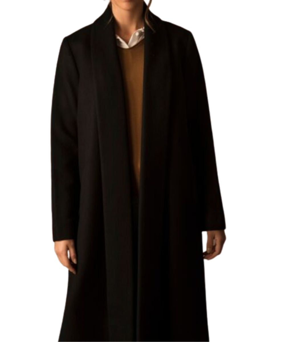 Women's Pure Vicuña Full-Length Swing Coat in Black